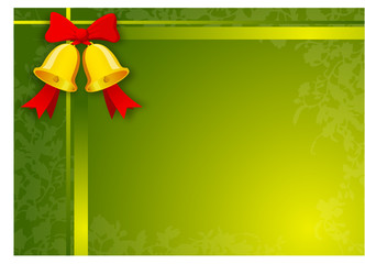 Cartolina di Buon Natale - Campane e nastri