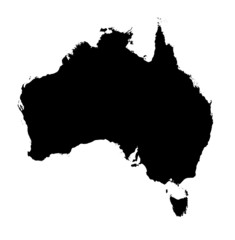 Obraz premium Detailed b/w map of Australia