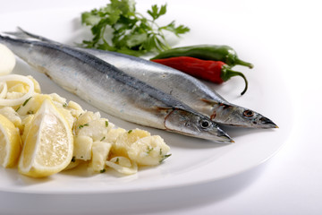  A plate with fish and potatoes 