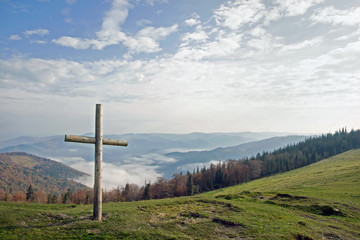 Cross on mountain