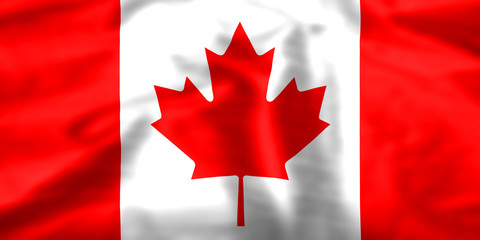 Silk effect Maple Leaf Canadian flag