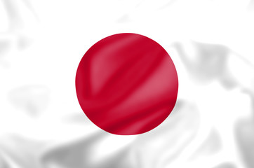 Silk effect flag of Japan