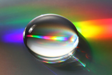 Big water droplet with rainbow