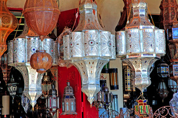 Naklejka premium Morocco, Marrakech: Old Arab lamp