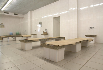 Big comfortable bath in modern hotel