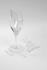 broaken glass with potsherd 
