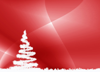 fond rouge et sapin