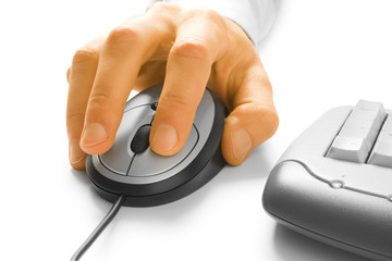 Hand and computer mouse
