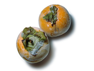 The frozen persimmon.