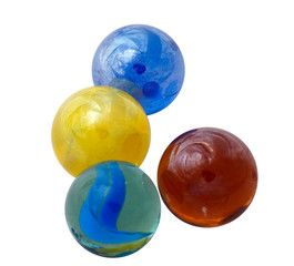 Colorfull glass balls over white background