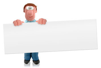 Hombre con cartel