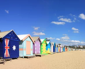 Photo sur Aluminium Australie Boîtes de bain de plage de Brighton