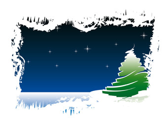 Abstract vector of a grungy christmas tree