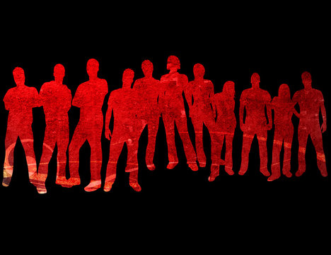 textures style of people silhouettes 