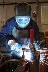 Welder in a factory