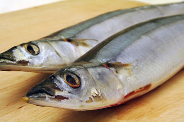 Fish on a wooden tray