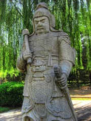 Fototapeta na wymiar Starożytny Kamień Rysunek Warrior - Grobowce Ming / Pekin