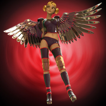 Sexy 3D Anime Influenced Fantasy Character.