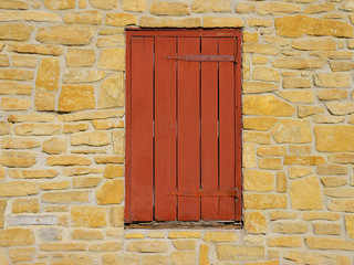 Shuttered old window of Fort Snelling, Minnesota