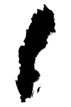 Detailed map of Sweden