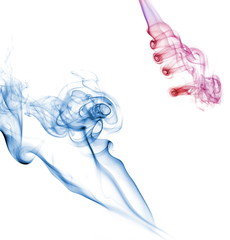 Fototapeta premium Colorful smoke on white background