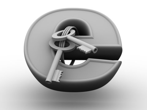 Symbol for internet with keys