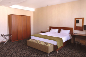 Interior of hotel bedroom