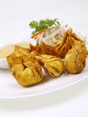 chinesische fritierte wan tans süß scharf