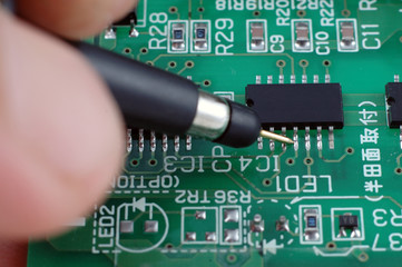 test repair job on electronic printed circuit board