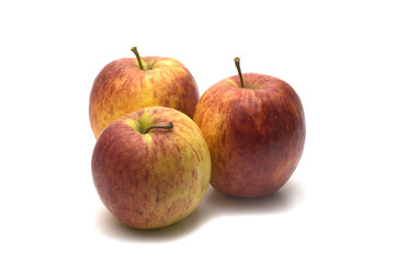 fresh apples on white background