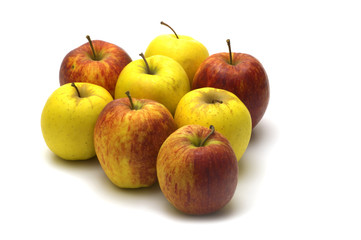 fresh apples on white background