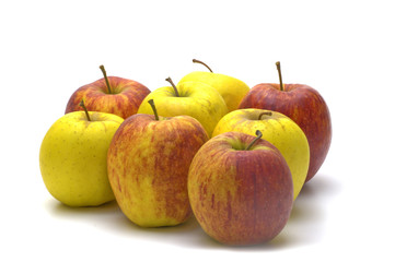 fresh apples on white background