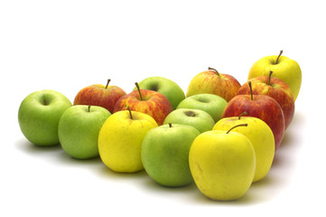 fresh apples on white background