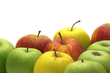 fresh apples on white background