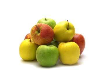 fresh apples on white background