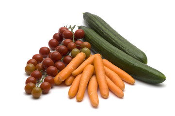 fresh vegetables on white background