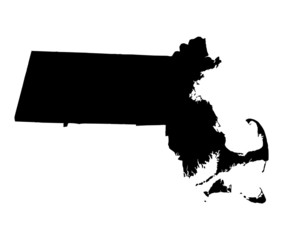 map of Massachusetts, USA