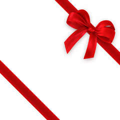 red gift, ribbon, bow