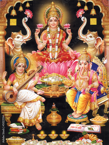 "INDIAN GODESS MAA LAKSHMI WITH MAA SARASWATI AND GANESH ...