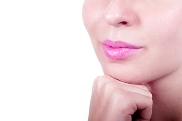 close-up foto,lips of beautiful girl