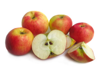 Red apples on white background 