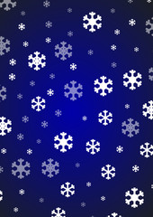 Fond bleu de noël et flocons