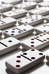 Pattern of dominos on white 