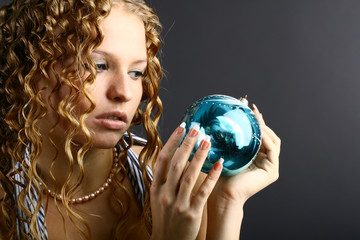 Naklejka premium dziewczyna bożego narodzenia