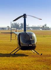 Front view of light helicopter - obrazy, fototapety, plakaty