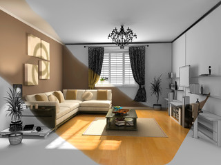 the modern interior sketch