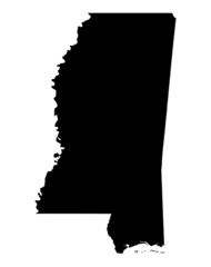 map of Mississippi, USA