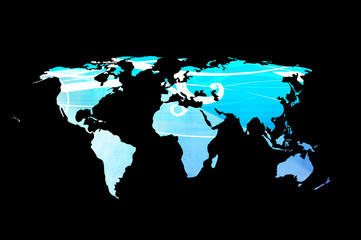 world map technology-style
