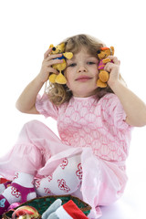 Beautiful little girl with christmas decoration