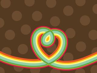 retro pop rainbow line loopy heart and polka dots